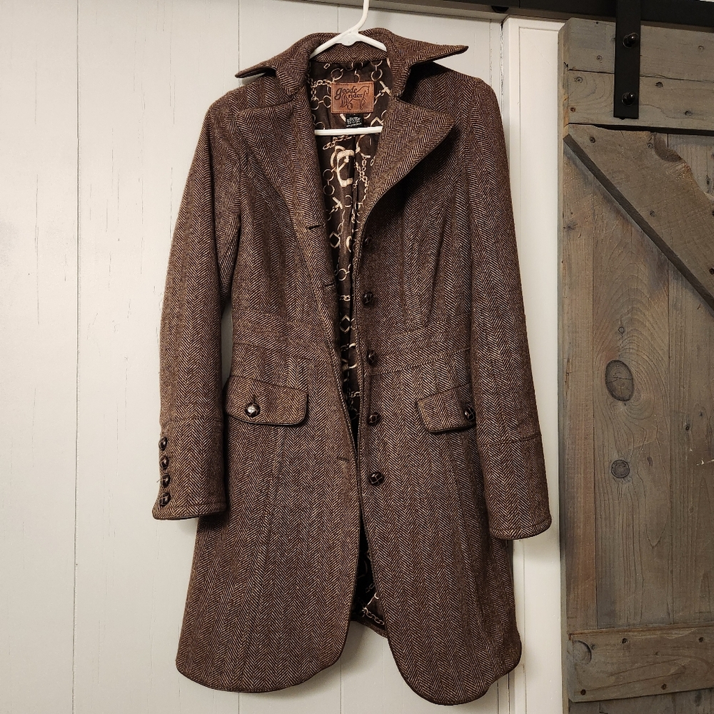 Classic Herringbone Dress Coat